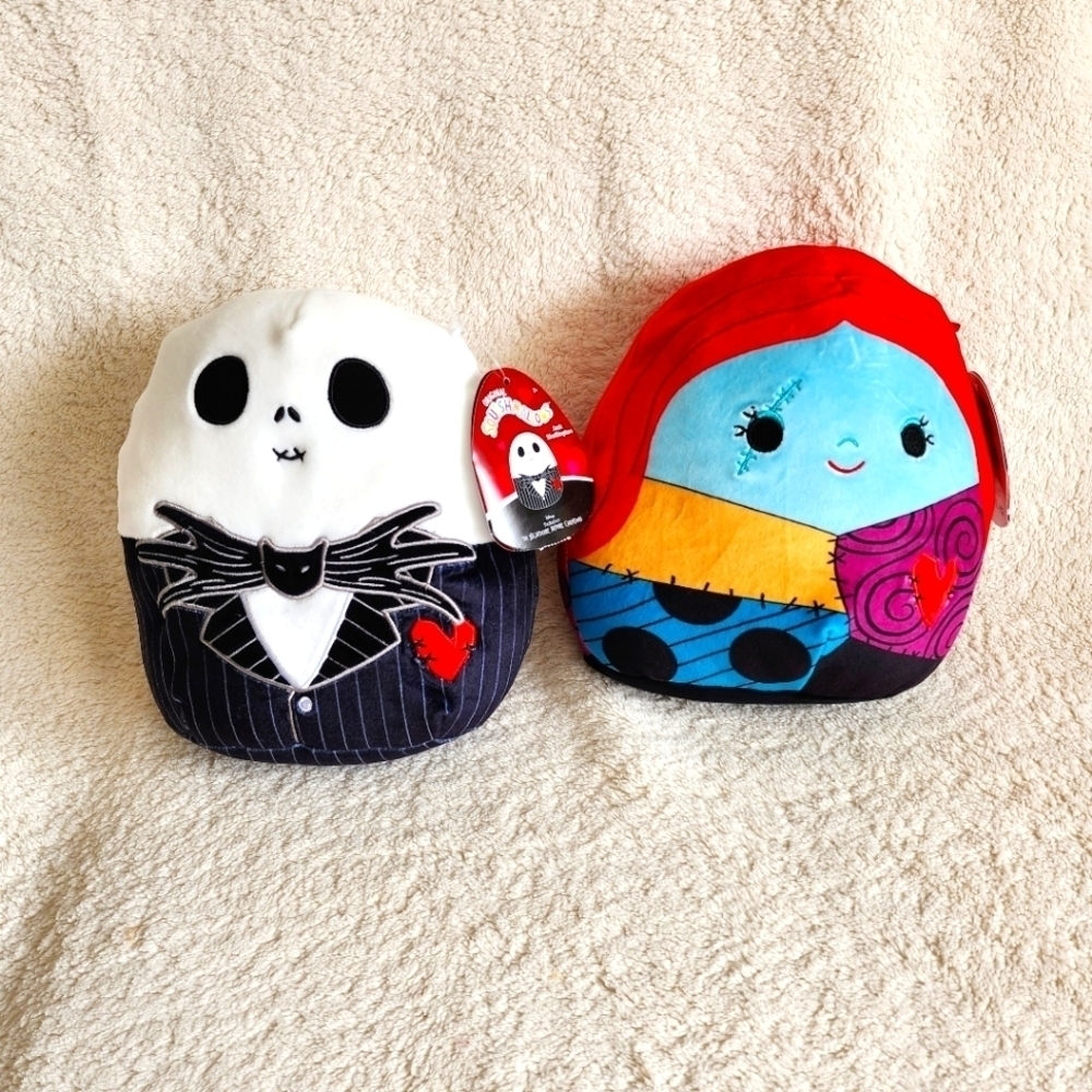 NWT Disney Nightmare Before Christmas Jack & Sally original Squishmallow bundle